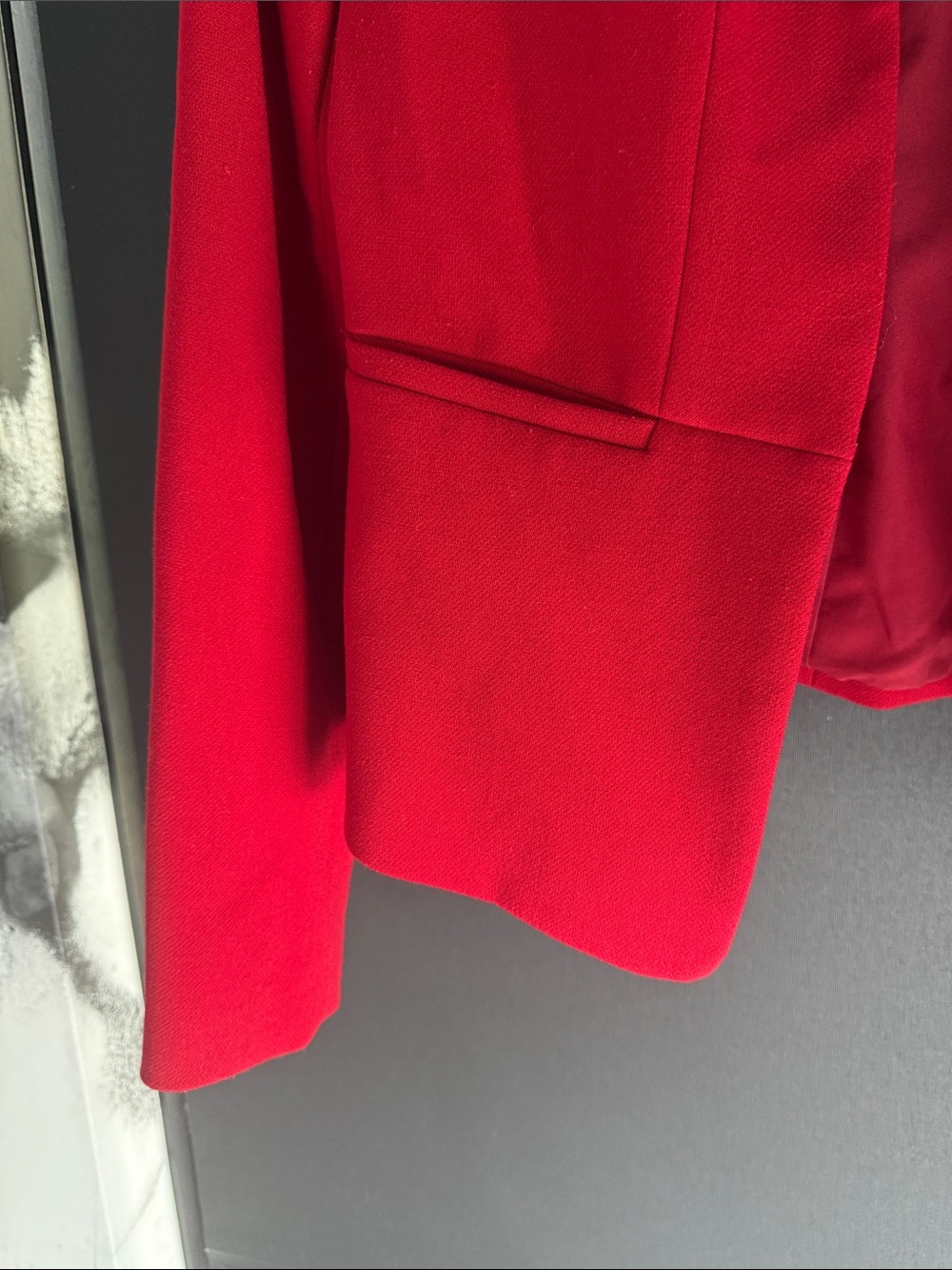 Ann Taylor Red Collarless Open-Front Blazer - Picture 4 of 5